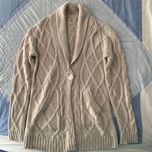 Faherty Aspyn Cardigan, Oat, Size Medium
